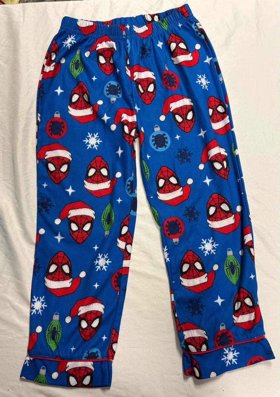Marvel Spider-Man Christmas Santa Hat Allover Print Pajama Pants Blue Size 4T